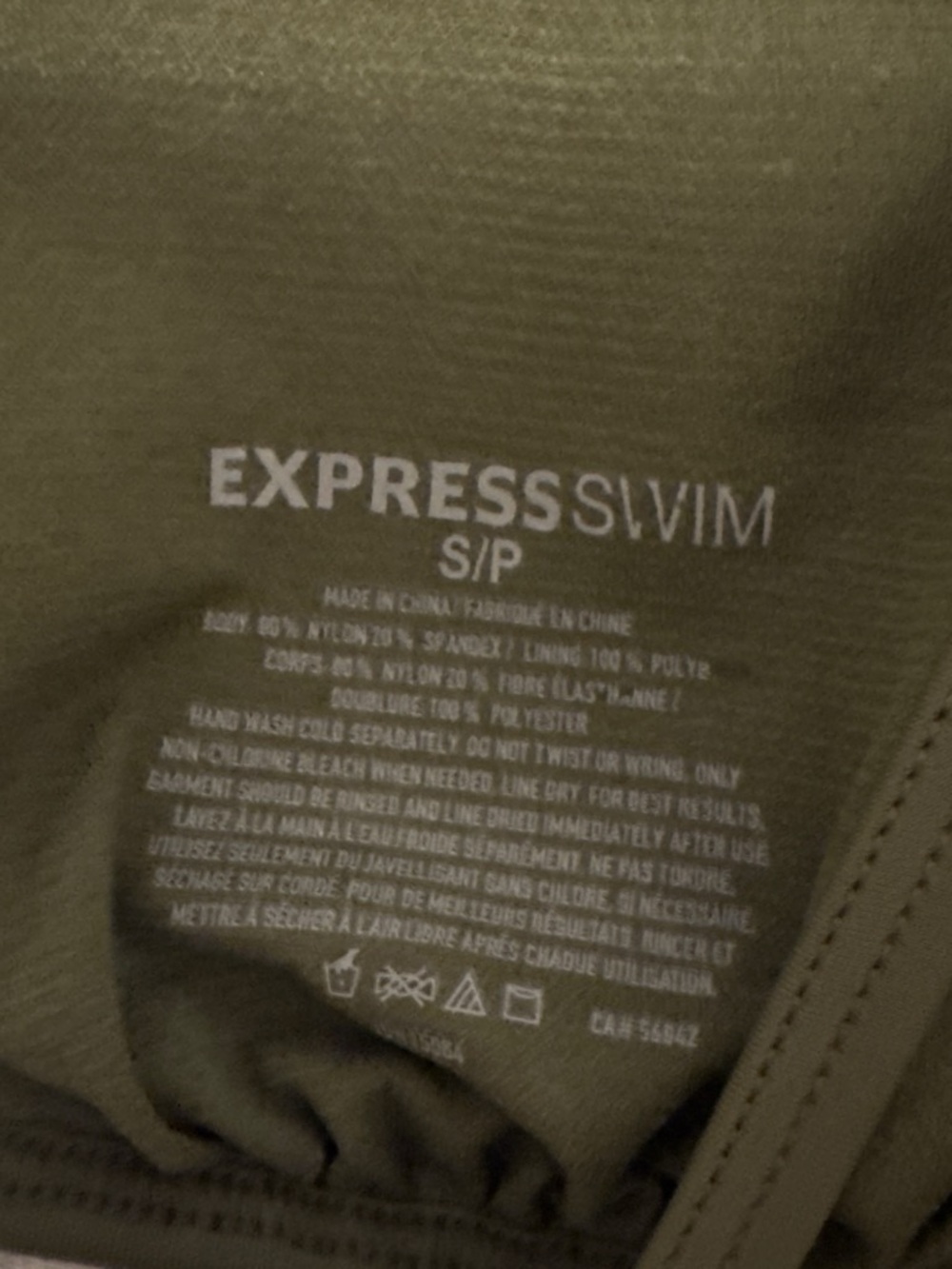 Express Olive Green Ruffle Triangle Bikini Set - Picture 3 of 3